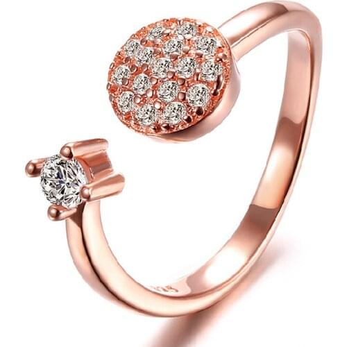 100% 925 sterling silver hot sell shiny crystal star adjustable size finger rings women jewelry wholesale gift drop shipping