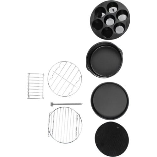SANQ 11Pcs/Set 8 Inch Air Fryer Accessories,Air Fryer Oven Accessories Set with Cake Pan,Pizza Pan,Skewer Rack Air Fryer Kit