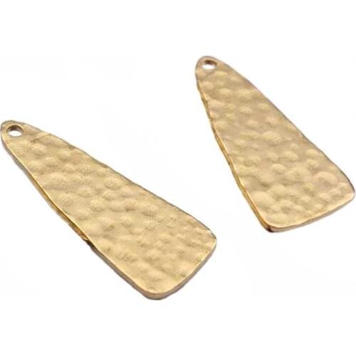 20pcs Raw Brass 10x25mm Hammered Waterdrop Charms Tags Pendant For DIY Earrings Jewelry Findings Making