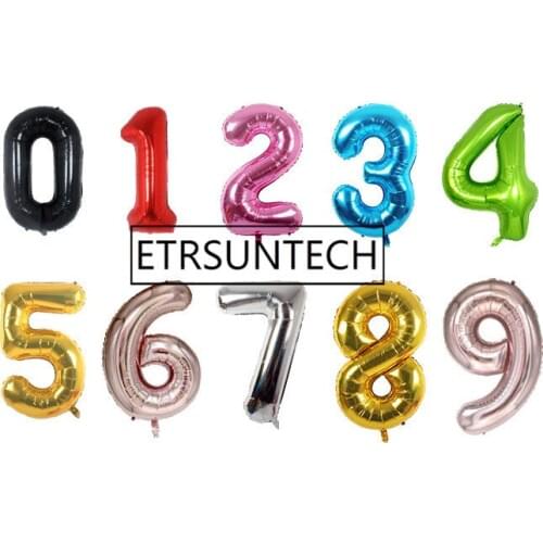 300pcs Large 40"inch rose Gold number balloons for 1st birthday party decor foil ballon digit 0-9 helium globos anniversary