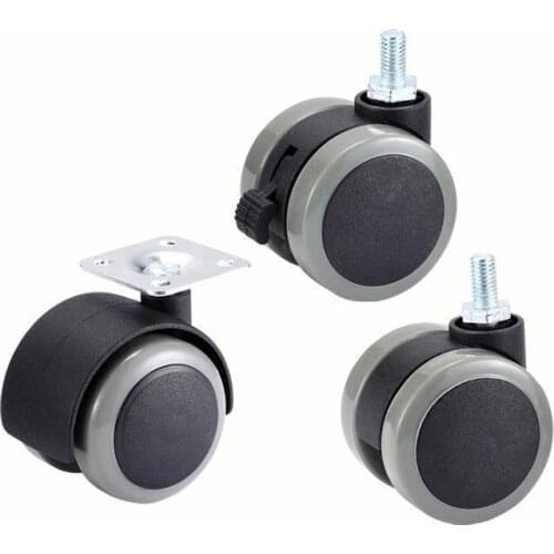 4 Pcs/Lot M8 Screw Flat Caster 2 Inch Tea Table Universal Wheel Trolley Dining Car Silent Pulley