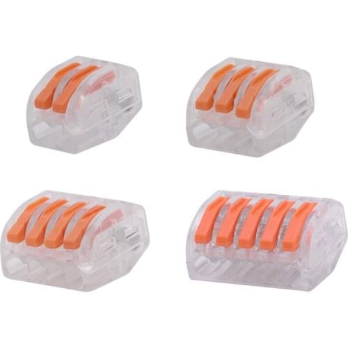 5Pcs Fast Wire Connector DIY PCT-212T 213T 214T 215T Universal Compact Push-in Conductor Wiring Connector Terminal Block
