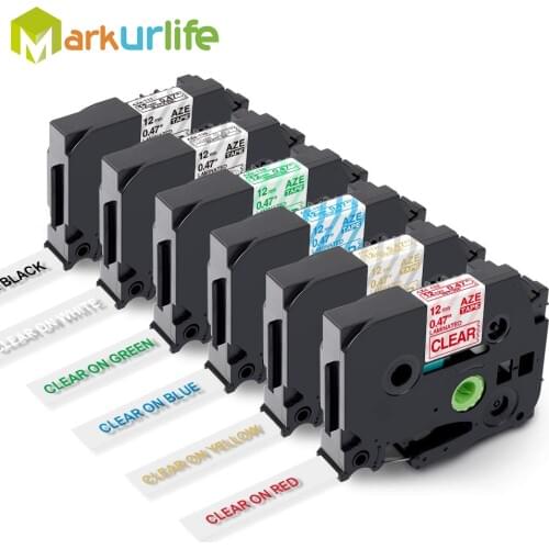 P-Touch 12mm Label Tape Compatible for Brother P-Touch TZe-131 TZe-132 TZe-133 TZe-136 TZe-134 TZe-135 for Brother PT-1010