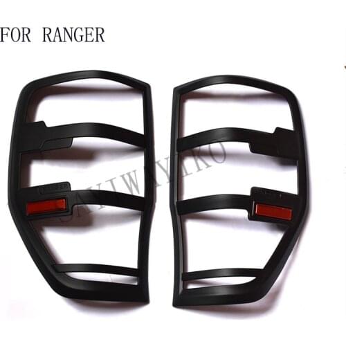 FIT for ford ranger accessories ABS matte black tail light covers trim for T6 T7 xlt 2012- 2017 car styling rear lamp cover