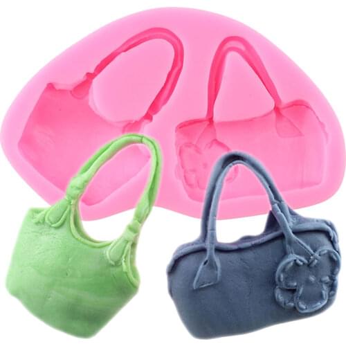 Ladies Bags Silicone Molds DIY Party Cupcake Topper Fondant Cake Decorating Tools Polymer Clay Candy Chocolate Gumpaste Mould