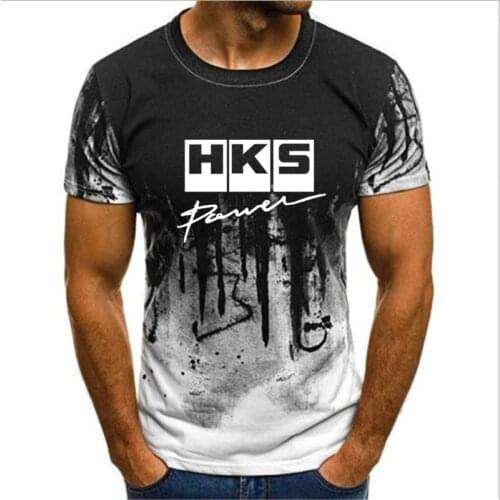 Gradient Limited HKS Mens T shirts hks Print T-shirt Summer Tops splash-ink Printed Male Casual Camouflage Short Sleeve tshirt