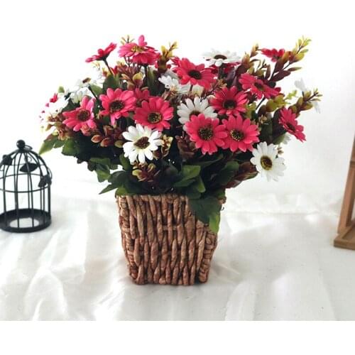 Artificial daisy flower branches heads DIY wedding home Christmas decor silk sunflower bouquet flower wall material gerbera