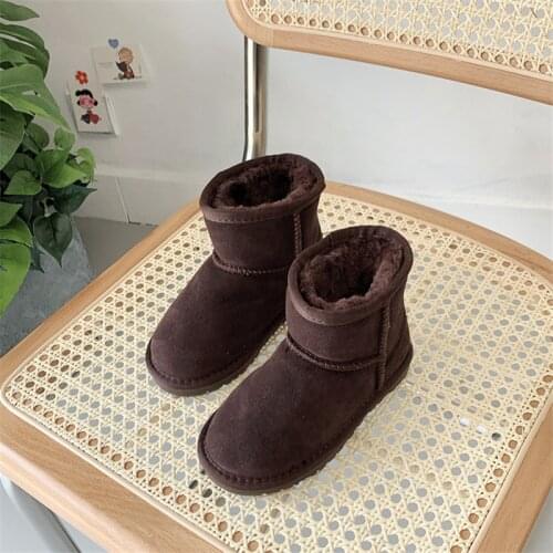 Classic Girls Boys Winter Snow Boots Warm Winter Flat Shoes 2021 New Arrival Australian Children 100% Genuine Leather Shoes