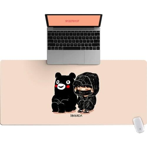90x40cm HD Cartoon Pink Kumamoto bear pattern Office Computer Desk Mat Laptop Cushion Desk Non-slip Mat Gamer Mousepad Mat