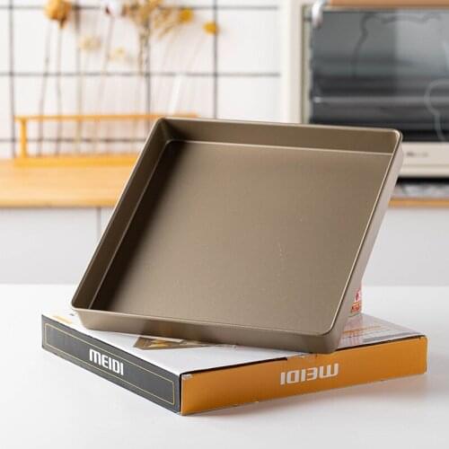 28*28cm Square Baking Pan Sheet Carbon Steel Chef Nonstick Tray Microwave Oven Pan Cookie Toast Tray Bakeware Accessories