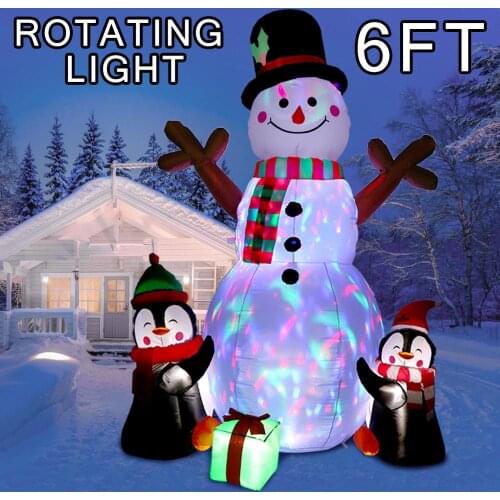 LaLa Upgrade 6ft LED Lights Inflatables Snowman Christmas Decorations Indoor Outdoor New Year Home Decor