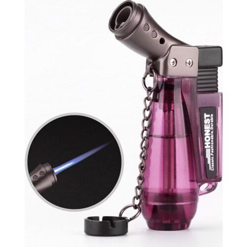 Small Spray Gun Lighter Visible Gas Lighter Windproof Torch Turbo Lighters Cigar Tobacco Pipes Mens Smoking Gadgets Nice Gift