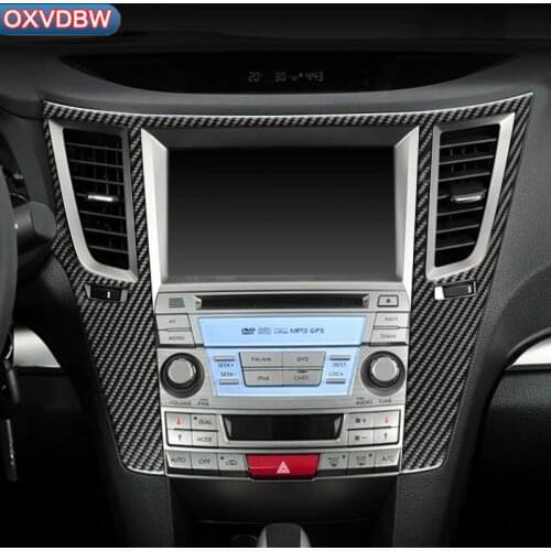 For subaru outback Legacy B4 Carbon Fiber Car-styling Stickers Central Control Panel Interior Trim Cover 2010-2013 accessories