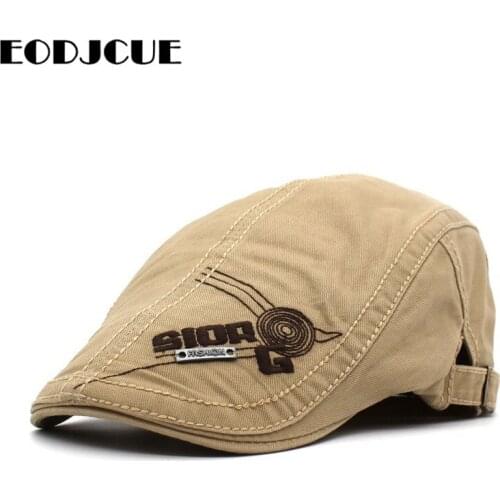 2019 New Summer Cotton Berets Caps For Men Women Casual Peaked Caps letter embroidery Berets Hats Newsboy Cap Casquette