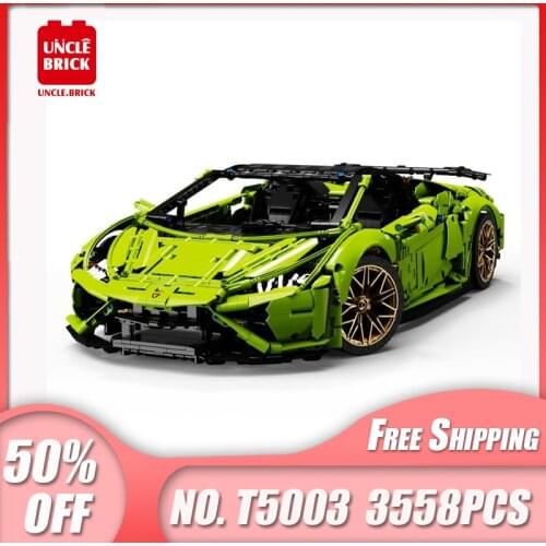 2021 New MOC Technical APP Series Concept Green lanbo Super Car Model Roadster Building Blocks Bricks Kids Birthday Gifts