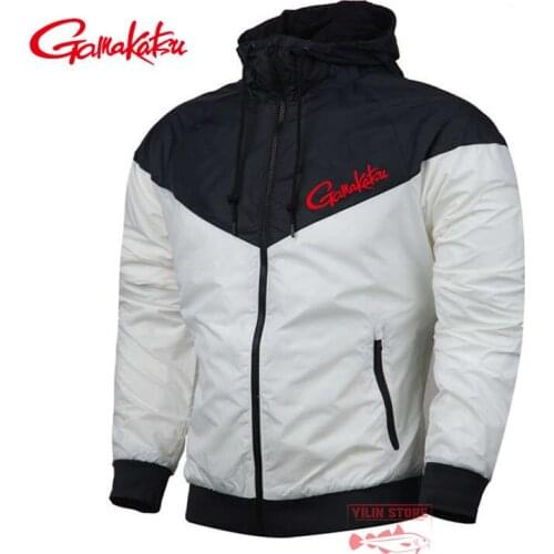 Gamakatsu Fishing Clothes Men Autumn Outdoor Windproof Breathable Fishing Hooded Jacket Long Sleeve Fishing Clothing Sports Coat