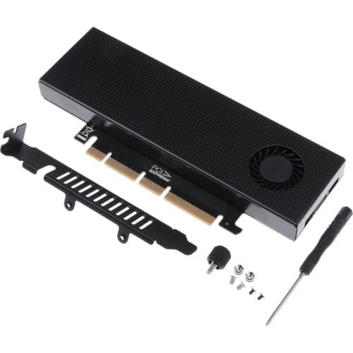 Cooler Heatsinks with Fan Dual M2 SSD NVME /SATA to PCIe x4 Adapter Card