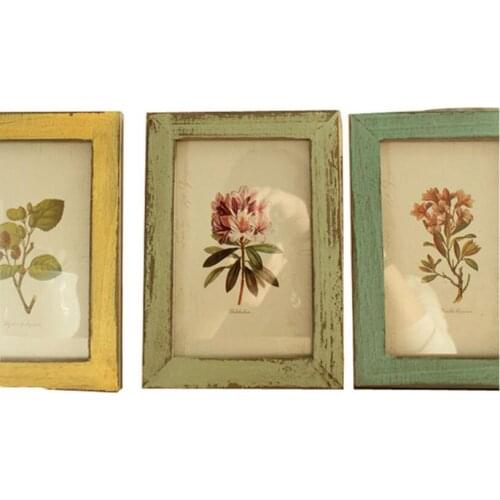 2 Pcs 5 inch(9x13cm) Zakka Retro Old Wooden Photo Frame Home Decor Frame Wedding Pictures Swing Table Photo Time Flies Photo New