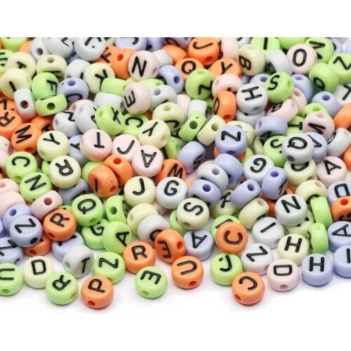 Mixed Color Letter Acrylic Beads Round Flat Oval Alphabet Loose Spacer Bead For Jewelry Making Handmade Diy Bracelet Accessories