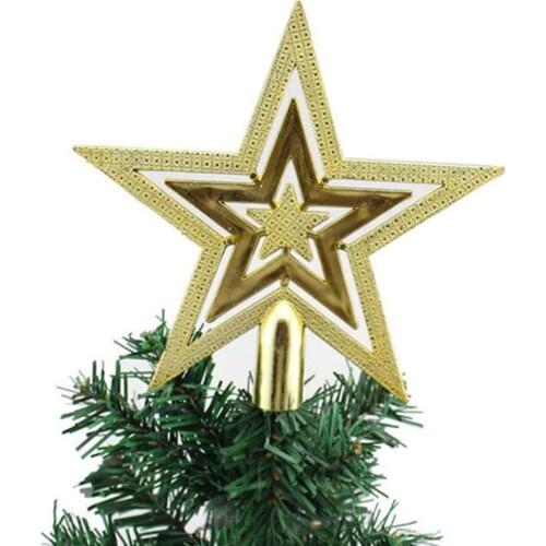 Christmas Tree Top Sparkle Stars Hang Xmas Decoration Ornament Treetop Topper Christmas Supplies New Year Xmas tree Decor