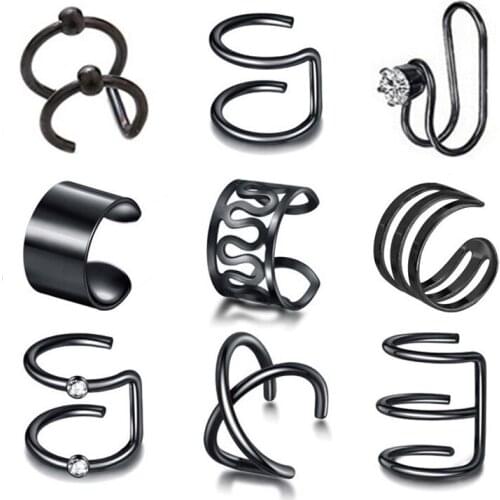 1Pcs Punk Simple Ear Clip Cuff Wrap Earrings For Men Women Nose Ring Clip-on Earrings Non-piercing Ear Cuff Eardrop Body Jewelry