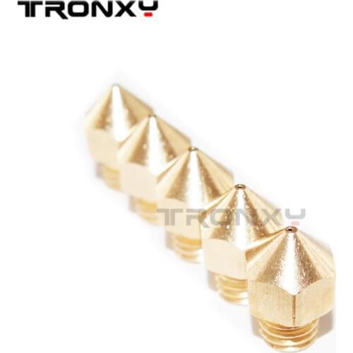 5pcs/lot 3D printer MK8 nozzle tronxy P802M P802E X3A X1 extruder size 0.2mm 0.3mm 0.4mm 0.5mm for choice free ship