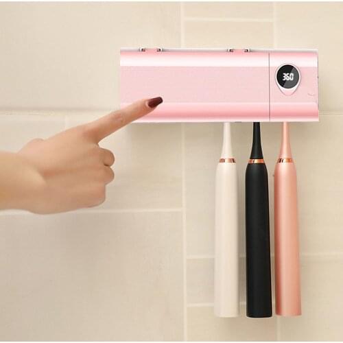 Toothbrush Sterilizer Smart Wall Mount Rechargeable UV Light Disinfection Box Toothbrush Sterilizer Tooth Cleaner Brushes Box