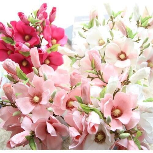 Wedding decoration silk flowers 37cm orchid Magnolia artificial flowers for home decoration christmas birthday party supplies