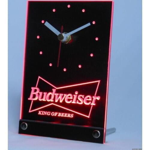 Tnc0472 Budweiser Beer Bar 3D LED Table Desk Clock