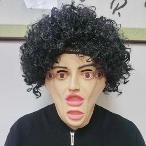 Horrible Double Face Man Cos Halloween Carnival Party Scary Horror Ghost Headgear Latex Headgear Devil Cosplay Accessories