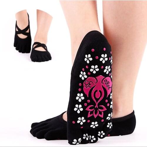Women Yoga Socks Gym Pilates Ballet Cotton Toe Socks Girls Fitness Sport Socks women socks anti slip Breathable Elastic