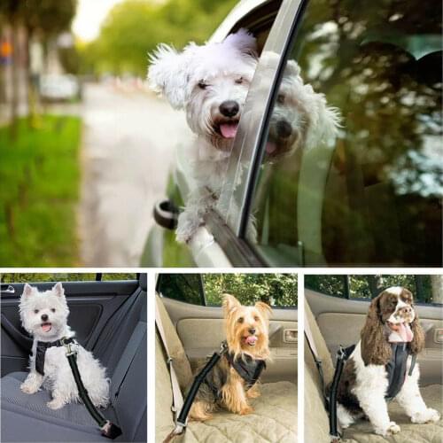 1PC Pet Supplies Reflective Nylon Retractable Elastic Dog Seat Belt Puppy Vehicle Car Safety Lever Auto Traction Rope Leash