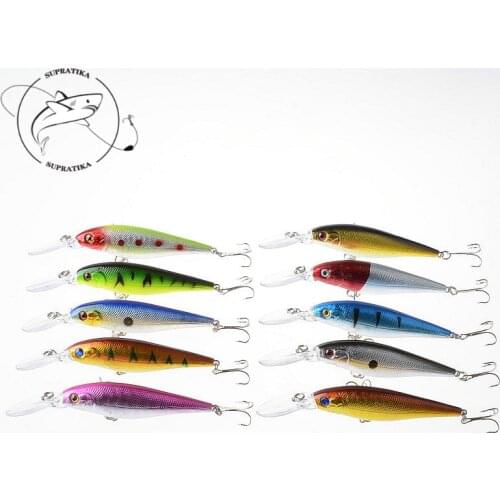 10Pcs/Lot 11cm/10g Fish Fishing Lure Hard Baits Long Lip Minnow Artificiais Swimming 1.2m--2.7m Iscas Wobblers For Boat Fishing