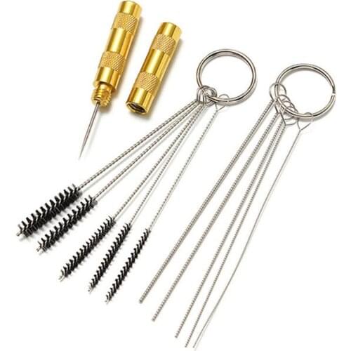 11pcs Airbrush Spray Gun Nozzle Cleaning Repair Tool Kit Needle & Brush Set Top Quality