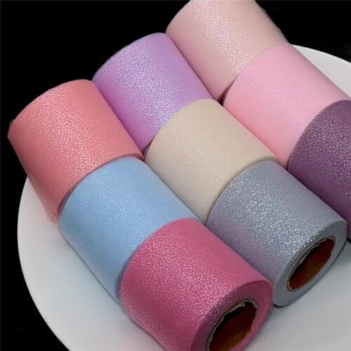 25Yards/Roll 6cm Glitter Tulle Ribbon Mesh Roll Spool Tutu Bow Pom Soft Squine Tulle DIY Wedding Birthday Decoration Supplies