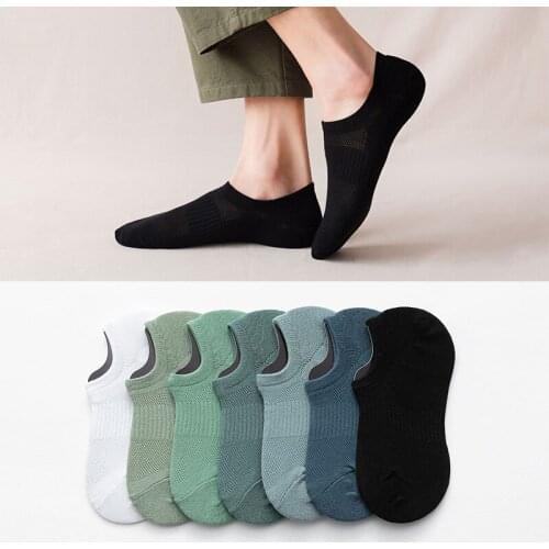5 Pairs/lot Summer Men Socks Short Tube Low-Cut Mesh Boat Socks Fashion Solid Color Casual Breathable Shallow Mouth Socks Women