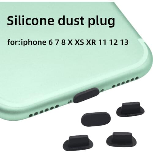 Silicone Phone Dust Plug Charging Port Rubber Plug 5pcs Dustproof Cover Cap Anti-dust Plug for Iphone 6,7,8,X,11,12 Rubber Plug