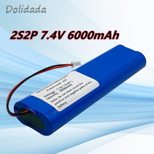 Newest 6000mAh 7.4V/8.4V 2S2P Battery Pack 18650 Battery 5Ah Rechargeable Battery for Bicycle Headlights/CCTV/Camera
