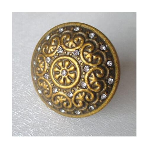 Antique Brass Crystal Pulls Glass Dresser Drawer Knobs Handles Bronze Kitchen Cabinet Decorative Knobs Vintage furniture knobs