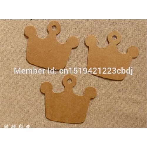 Free shipping 6x5.2cm blank crown shape kraft paper hang tag/Blank decoration cardboard/DIY kraft paper tags
