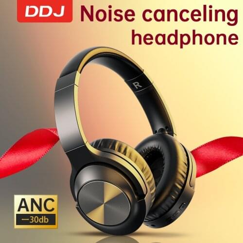 Active Noise Cancelling Headphones DDJ 805 Wireless Bluetooth Headphones Over Ear Heads with CVC 8.0 Mic Hi-Fi Sound for sport