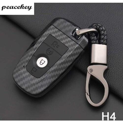 Carbon Fiber Car Key Cover FOB ABS Key Shell Holder Keychain for Ford 2017 Edge F250 3 Buttons Smart Key Case For Car-styling