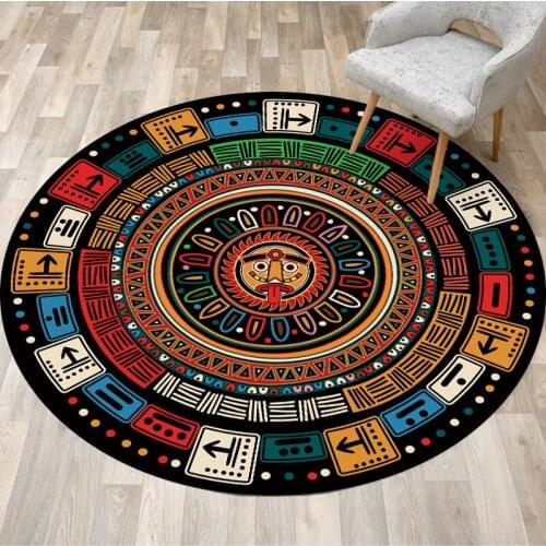Color Maya Ethnic Style Living Room Bedroom Hanging Basket Chair Non-slip Round Mat Carpet Customization