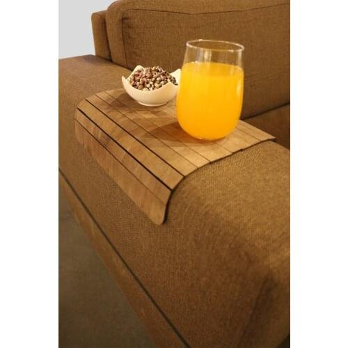 Decorative Wood Portable Sofa Edge Foldable Side Table Sofa Armrest Tray Home Kitchen Stylish Trend Accessory American Service