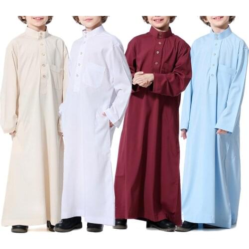 Kids Boy Muslim Clothing Islamic Abaya Dubai Kaftan Muslim Jubba Thobe Kaftan Long Robe Pakistan Boy Thobe Middle East Clothing