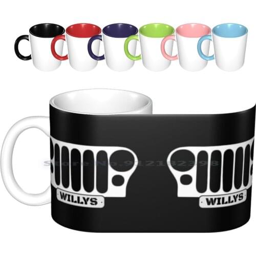 Willys 4x4 All Terrain Military Vehicle Ceramic Mugs Coffee Cups Milk Tea Mug Willys Us Usa American World War 2 Military Army