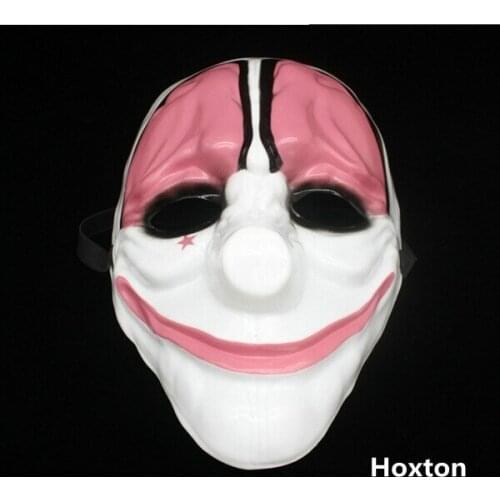 New Dallas/Wolf/Chains/Hoxton Horror Chainsaw Clown Masquerade Mask 4pcs Halloween Cosplay Payday 2 Mask