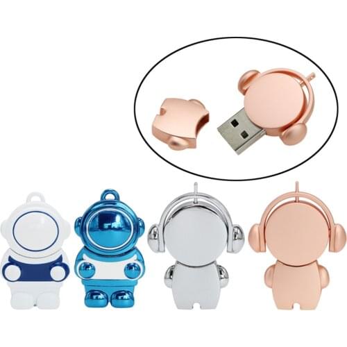 Cute Metal Musician Cartoon 32GB 64GB 128GB Music Man USB Flash Drive 16GB Pen Drive Memory Stick U Disk 4GB 8GB Pendrive