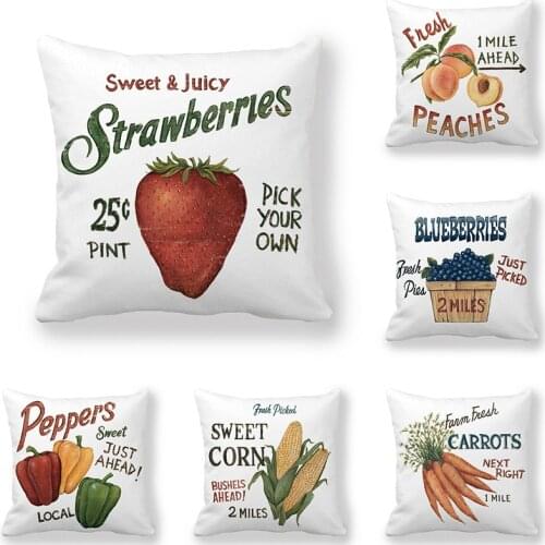 Fruit Harvest Pattern Soft Cushion Cover Living Room Seat Chair Decor Throw Pillow Cover 45x45cm Square Polyester Pillowcase