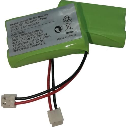 3.6V 800mAh NiMH Rechargeable Battery for Motorola SD-7501 V-Tech 89-1323-00-00 AT & T Lucent 27910 CPH-464D Cordless Home Phone